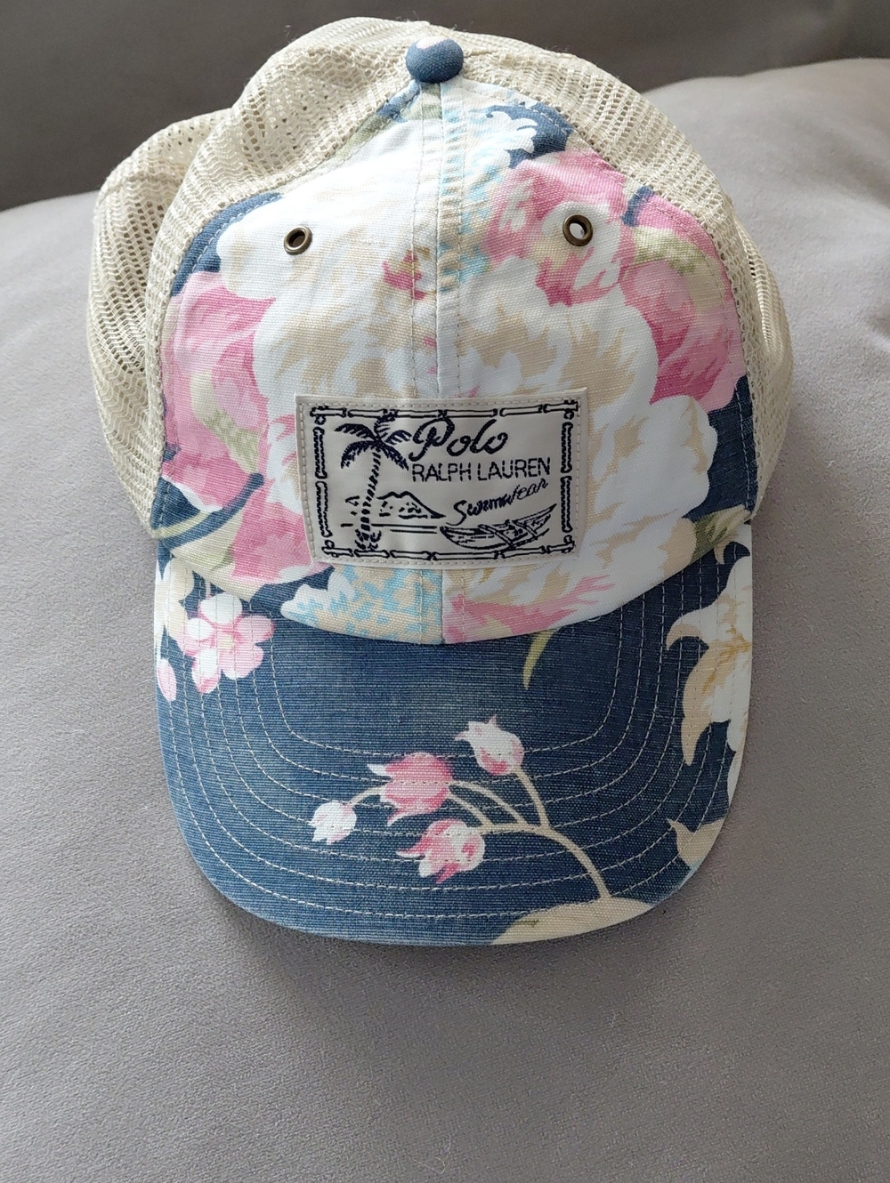 Polo by Ralph Lauren Floral Mesh Trucker Hat - Pink, Blue & Cream